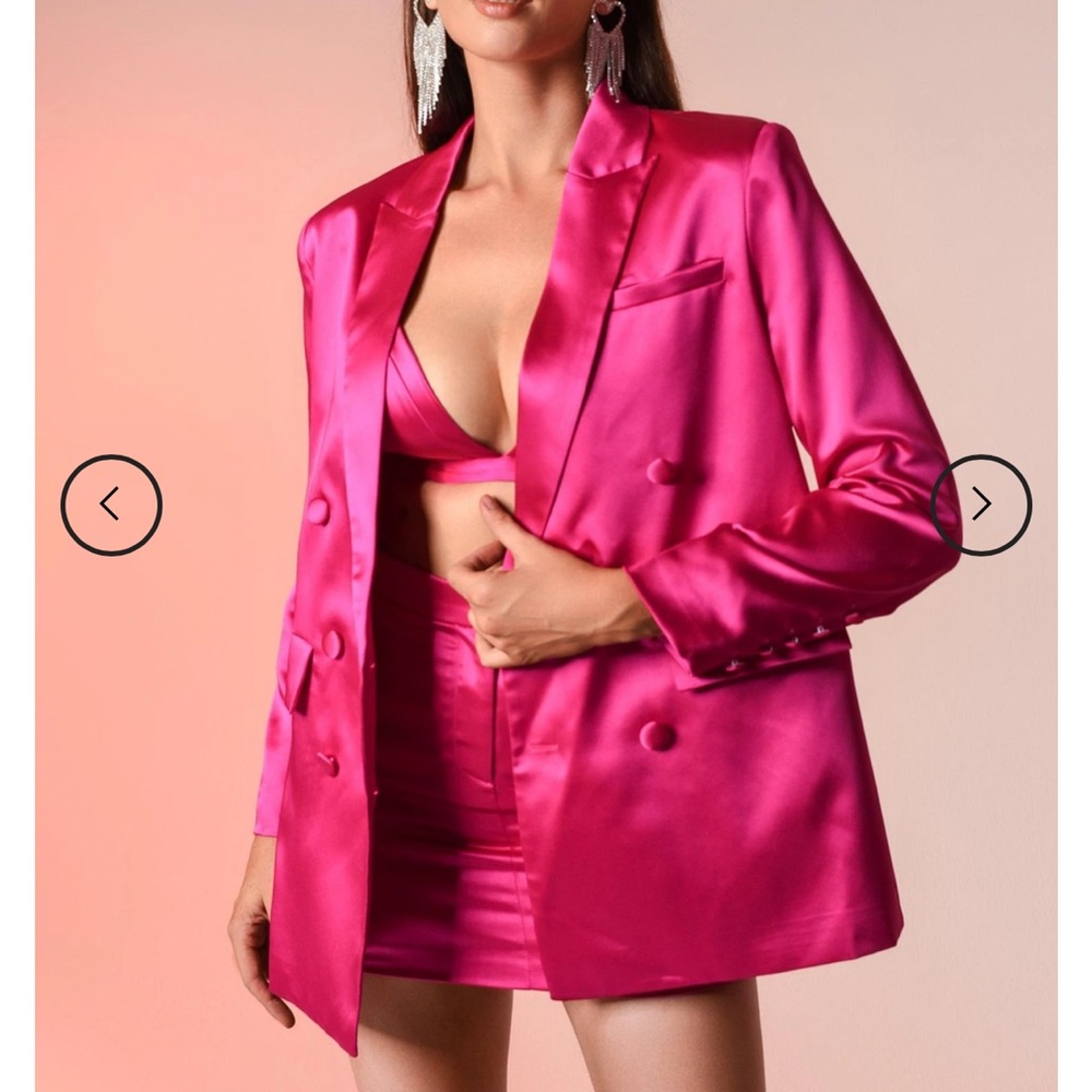Bella Barnett Pink 3 Piece Blazer & Skirt Set
